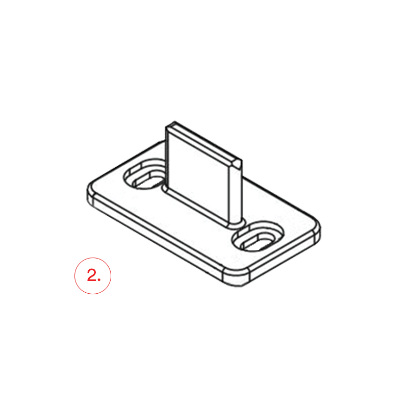 The SlideSet Door Guide Line drawing with white fill and numerical annotation.