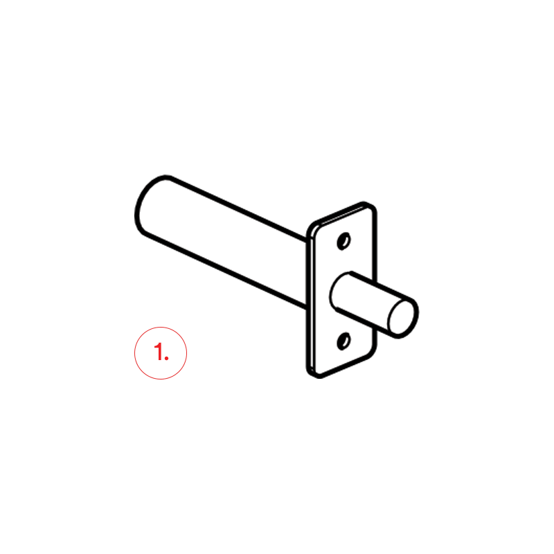 A line drawing of the Push-to release with white fill and numerical annotation.