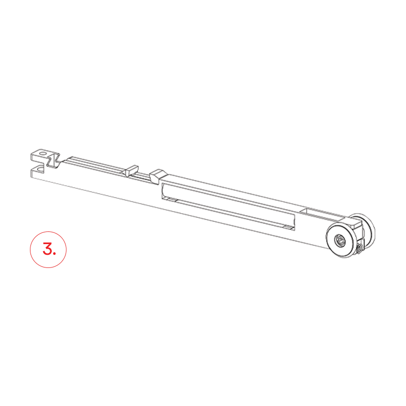 The EZ Concept Soft Closer line drawing with white fill and numerical annotation.